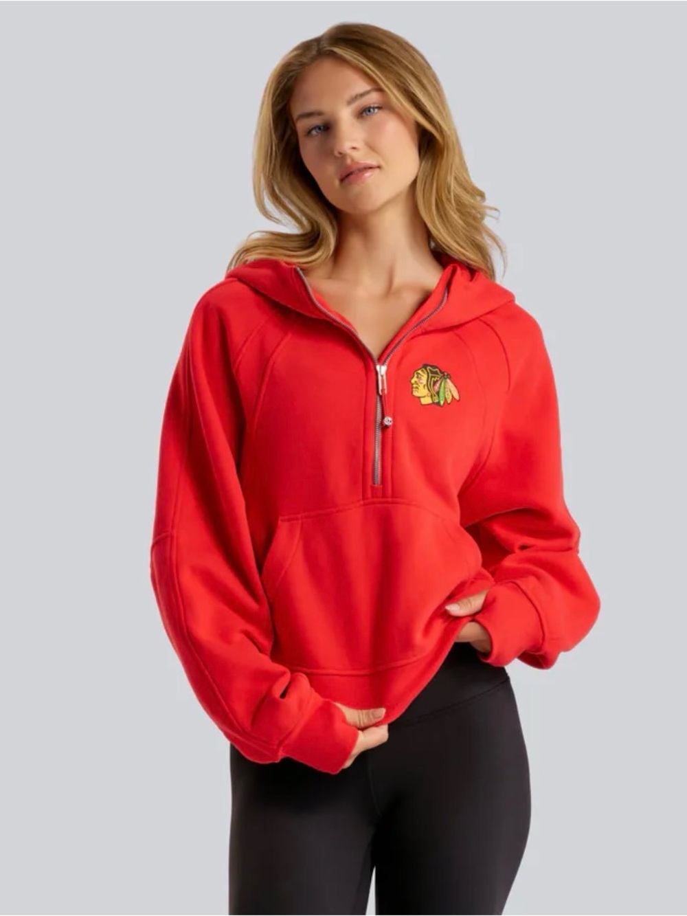 lululemon athletica Chicago Blackhawks Red Half-Zip Hoodie M/L